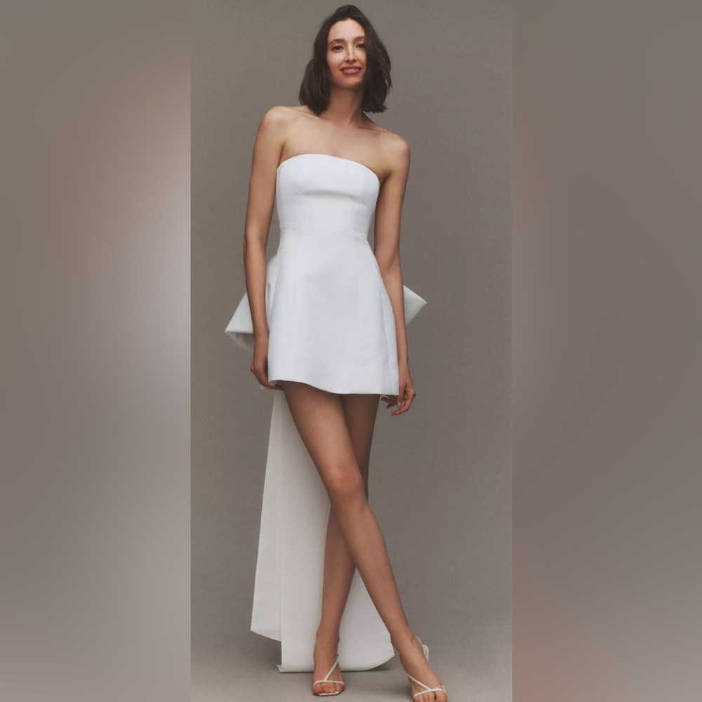 Sachin & Babi Strapless Grace Bow-Back Mini Dress